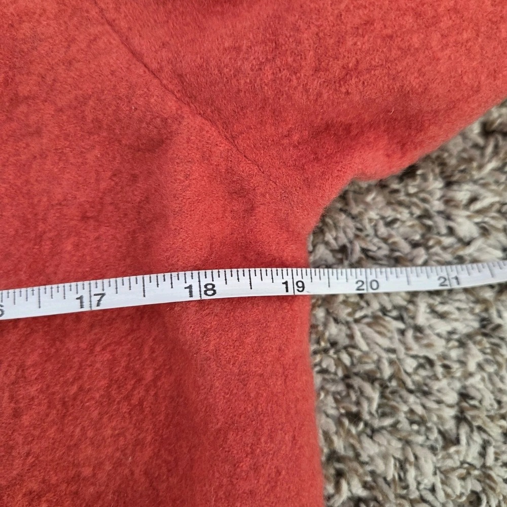 Jones Of New York 100% Merino Wool Orange Artsy 3/4 Puff Sleeve Cardigan Sz Lrg - Picture 14 of 16
